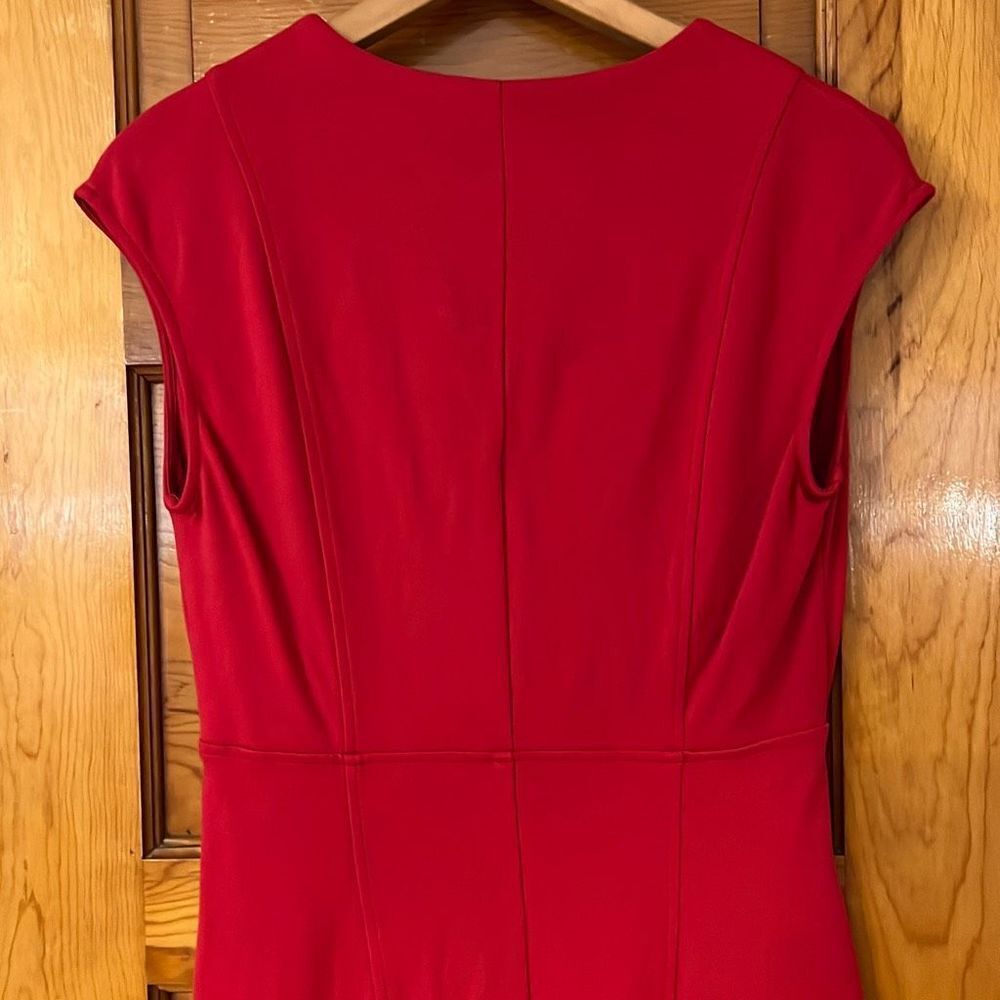 Sharagano Red Button Front Mini Dress 4 - Picture 8 of 9